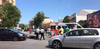Incrocio pericoloso in via Andria, impatto auto-moto