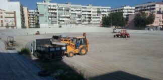 Lello Simeone, manutenzione del terreno in corso