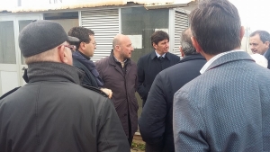 Filippo Caracciolo in visita al cantiere del depuratore di Barletta 