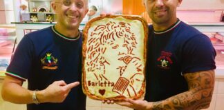Pizza art, l’omaggio di Domenico e Luigi Cascella per Fiorella Mannoia
