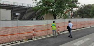 Stadio “Puttilli”, iniziato stamane l’abbattimento del muro di cinta