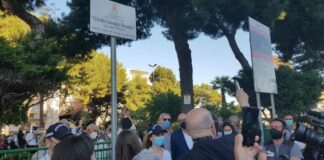 Giardini di via Dante Alighieri, l’intitolazione all’ex sindaco Giuseppe Dicuonzo un momento di festa per la comunità