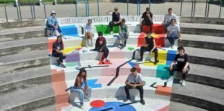 Decori nei Giardini Baden Powell: l’anfiteatro diventa un’opera d’arte