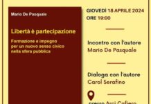 “Libertà è Partecipazione” di Mario De Pasquale il 18 aprile all’Arci Cafiero di Barletta