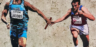 Sport, a Roma un murale con Pietro Mennea e Marcell Jacobs